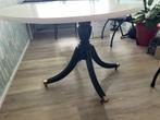 Inklapbare tafel, vanille met zwart klassiek onderstel, Huis en Inrichting, Tafels | Statafels, Ophalen, Gebruikt