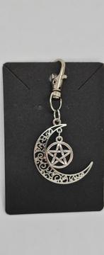 Maan & Pentagram Sleutelhanger, Sieraden, Tassen en Uiterlijk, Kettingen, Nieuw, Ophalen of Verzenden, Zilver, Overige materialen