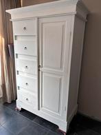 Vintage eiken kast landelijk met lades, Ophalen, Met plank(en), 100 tot 150 cm, 200 cm of meer