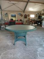 Groene tuintafel., Ophalen, Gebruikt, Rond, Kunststof