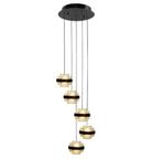 led hanglamp champagne 5 lichts tafel bed hoekbank vide lamp, Huis en Inrichting, Lampen | Hanglampen, Ophalen, Nieuw, Glas, Minder dan 50 cm