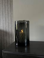 Glazen windlicht/vaas rib smoke, Ophalen, Zwart, Minder dan 50 cm, Glas