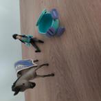 Schleich paard met poppetje poetsbak, Ophalen of Verzenden, Zo goed als nieuw