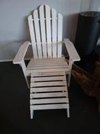 Adirondack tuinstoel met voetensteun, wit, Ophalen of Verzenden, Nieuw
