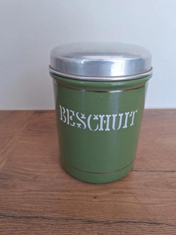 Reseda groen emaille voorraadbus beschuit BK beschikbaar voor biedingen