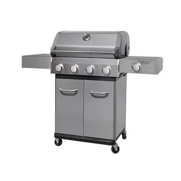 Gas BBQ - 5 branders + opbergruimte + wielen etc. Staal! beschikbaar voor biedingen