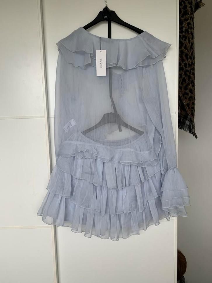 Esuals Lucce blauwe  rok en top, mt M, Kleding | Dames, Jurken, Nieuw, Maat 36 (S), Blauw, Boven de knie, Ophalen of Verzenden