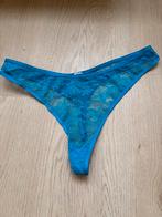 Kanten blauwe hoge string hunkemoller, Hunkemöller, Ophalen of Verzenden, Blauw, String