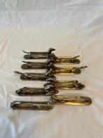 9 zwaar verzilverde art deco messenleggers dieren, Antiek en Kunst, Antiek | Goud en Zilver, Ophalen of Verzenden, Zilver