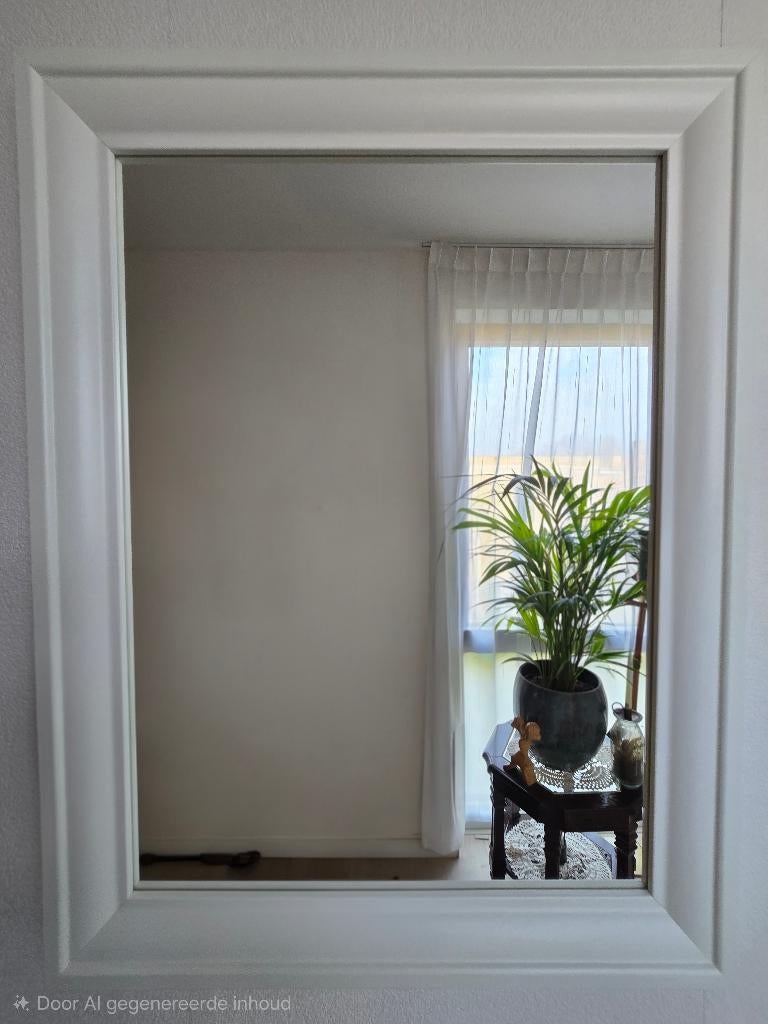 IKEA TOFTBYN spiegel met witte omlijsting voor bv in de gang, Huis en Inrichting, Woonaccessoires | Spiegels, Ophalen, Zo goed als nieuw