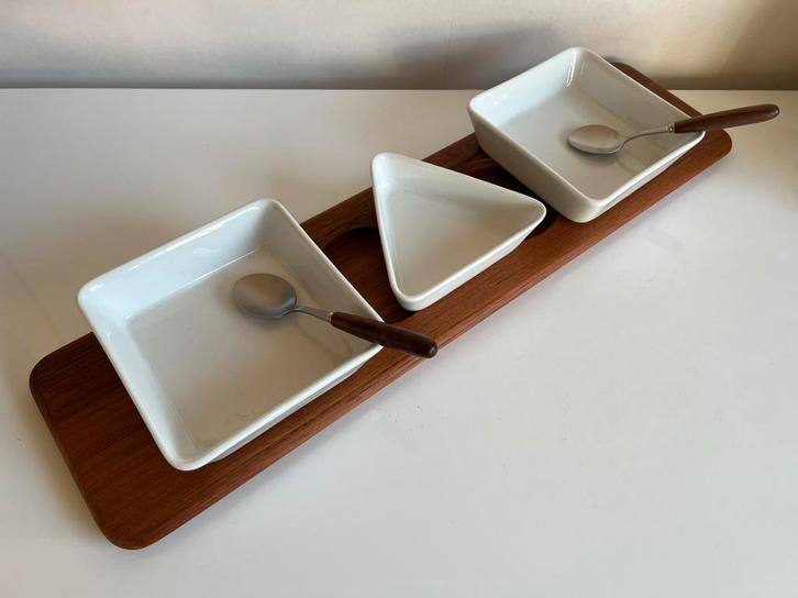 Set 3 Vintage ARABIA Kilta Kaj Franck Soufle Schaal Wit 60’s, Huis en Inrichting, Keuken | Servies, Zo goed als nieuw, Schaal of Schalen