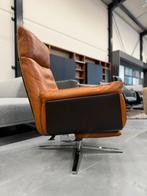 Als Nieuw FSM Shelby Relax fauteuil Bruin leer Design stoel, Huis en Inrichting, Fauteuils, Ophalen of Verzenden, Zo goed als nieuw