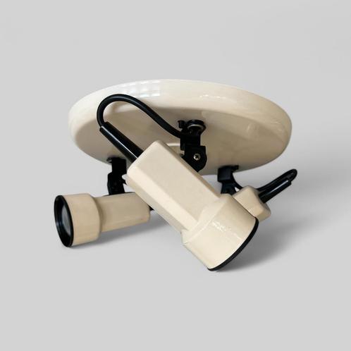 Vrieland Design Plafondlamp - Jaren ‘70 - 3 Spotjes, Huis en Inrichting, Lampen | Plafondlampen, Zo goed als nieuw, Kunststof