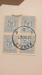 1959 belgie blokje van 4 belgische leeuw 50c, Verzenden