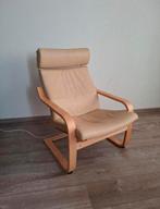 IKEA Poang fauteuil beige leer, Huis en Inrichting, Fauteuils, Ophalen, Zo goed als nieuw, Leer