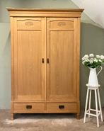 Hoge eiken kledingkast buffetkast linnenkast halkast, Huis en Inrichting, Kasten | Kledingkasten, Gebruikt, 100 tot 150 cm, 200 cm of meer