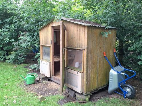 Kippenhok met zinken golfplaat, Dieren en Toebehoren, Pluimvee | Toebehoren, Gebruikt, Kippenhok of Kippenren, Ophalen