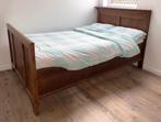 Antiek eiken bed 'twijfelaar' 180 x 110, Huis en Inrichting, 190 cm of minder, 120 cm, Gebruikt, Bruin