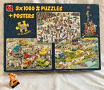 3x 1000 stukjes - Jan van Haasteren - Hockey + Car + Campin, Hobby en Vrije tijd, Denksport en Puzzels, Ophalen of Verzenden, 500 t/m 1500 stukjes