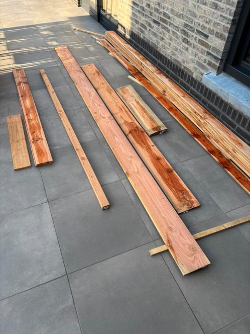 Te koop partij Douglas hout, Tuin en Terras, Palen, Balken en Planken, Zo goed als nieuw, Planken, 250 cm of meer, Ophalen