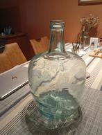 Grote vintage glazen damejeanne mandfles (40x25 cm), Huis en Inrichting, Woonaccessoires | Vazen, 50 tot 75 cm, Blauw, Ophalen of Verzenden