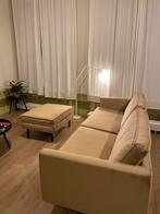 Sissy-Boy Fluweel Bank met Hocker - Sand/Beige, Driepersoons, 75 tot 100 cm, Ophalen of Verzenden, Zo goed als nieuw