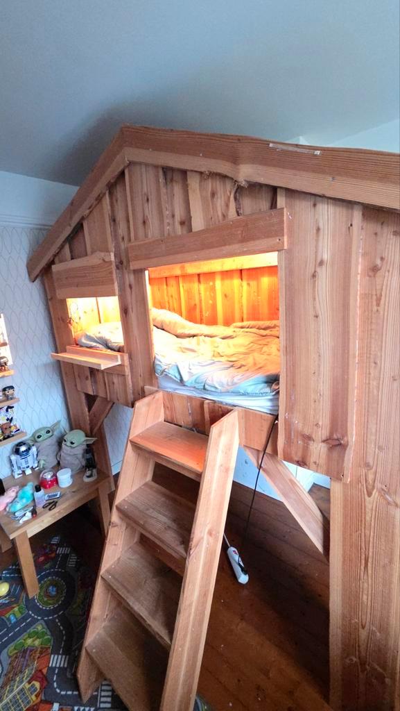 Boomhutbed / Huisjesbed Saartje Prum, Kinderen en Baby's, Kinderkamer | Bedden, Gebruikt, 180 cm of meer, 100 cm of meer, Hoogslaper of Stapelbed