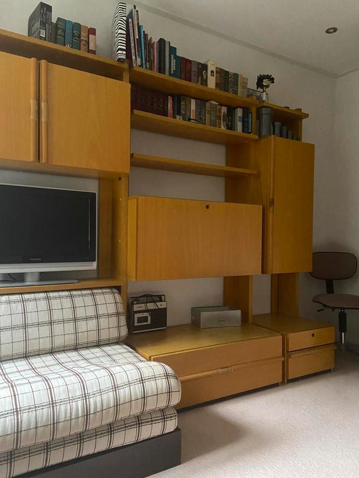 Degelijke Hülsta slaapkamer, bureau , 2 bedden, Huis en Inrichting, Slaapkamer | Bedden, Gebruikt, Eenpersoons, 90 cm, 200 cm