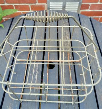 brocante flessenrek van zink, vintage beschikbaar voor biedingen