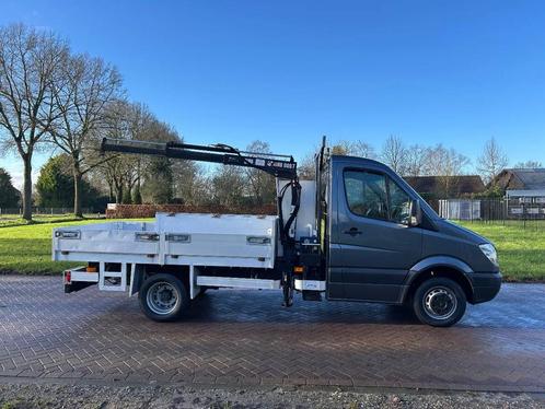 Mercedes-Benz Sprinter 516 open laadbak met Hiab laadkraan, Auto's, Bestelauto's, Bedrijf, Te koop, Centrale vergrendeling, Elektrische ramen