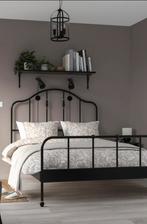 Ikea metalen bed, Gebruikt, Zwart, Tweepersoons, 200 cm