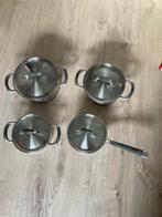 Herman pannen, Huis en Inrichting, Keuken | Potten en Pannen, Ophalen of Verzenden, Gebruikt, Rvs, Pannenset