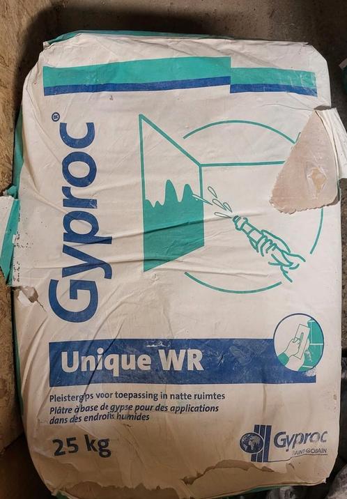 2 ongeopende zakken Gyproc Unique WR pleistergips à 25kg, Doe-het-zelf en Verbouw, Overige Doe-het-zelf en Verbouw, Nieuw, Ophalen