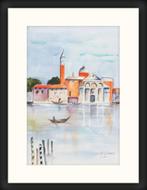 Kunstprint van Canal Grande met galerielijst en passepartout, Verzenden