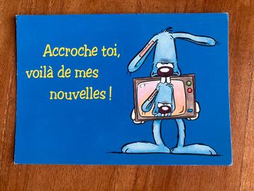 Franse Cartoon Postkaart - Konijn met TV. Stanley 1208. beschikbaar voor biedingen