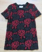 Zwart Rood shirt met kant, Maat S, Ophalen of Verzenden, Zo goed als nieuw, Maat 36 (S), Zwart