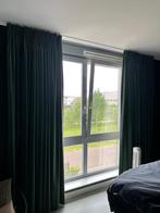Luxe en zware donker groene Velourse gordijnen (gevoerd), Ophalen, 200 cm of meer, Luxe, Velours, geluidswerend, duurzaam, Zo goed als nieuw