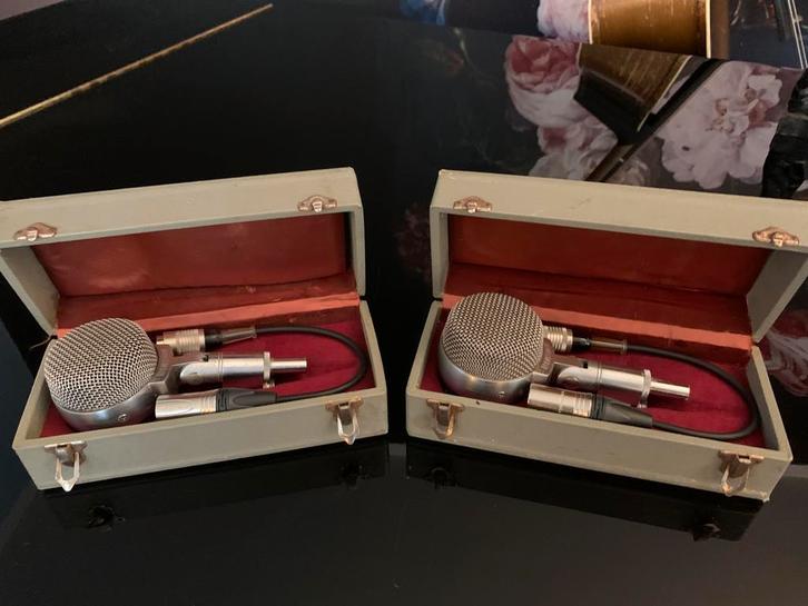 Vintage BINSON B60 dynamic microfoon paartje!, Muziek en Instrumenten, Microfoons, Gebruikt, Studiomicrofoon, Ophalen of Verzenden