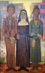 = =de visite = GESIGNEERD = 130 x 90 cm= =, Ophalen