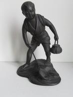 brons beeld jongen die vist japans, Antiek en Kunst, Kunst | Beelden en Houtsnijwerken, Ophalen of Verzenden