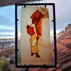 Vrouw draagt Kind Z.Afrika gesign.Doorzicht geoliedpapier., Antiek en Kunst, Kunst | Niet-Westerse kunst, Ophalen of Verzenden