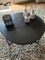 Zwart marmer salontafel rond bijzettafel, Huis en Inrichting, Tafels | Salontafels, Ophalen, 50 tot 100 cm, Rond, Zo goed als nieuw