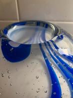Blauw-Witte Glazen Vaas - Uniek Ontwerp 2003, Antiek en Kunst, Ophalen of Verzenden
