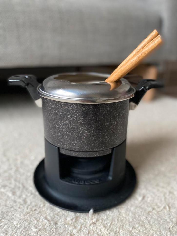 Fondueset Aubecq, Huis en Inrichting, Keuken | Potten en Pannen, Gebruikt, Overige typen, Gietijzer, Ophalen of Verzenden