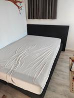 Tweepersoonsbed met zwarte hoofdbord, Huis en Inrichting, Ophalen, Gebruikt, Zwart, Tweepersoons