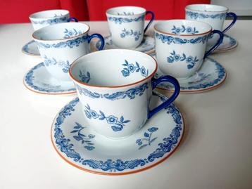 Rorstrand Ostindia 6 hoge koffie kop en schotels porselein beschikbaar voor biedingen