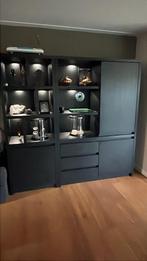 Twee Zwarte Vakkenkasten, Huis en Inrichting, Kasten | Buffetkasten, Ophalen, Overige materialen, 100 tot 150 cm, Zo goed als nieuw