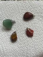 Vier Edelsteen hangers met zilveren oogje, Sieraden, Tassen en Uiterlijk, Edelstenen, Ophalen of Verzenden, Zo goed als nieuw