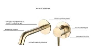 Gouden Inbouwkraan - 21cm beschikbaar voor biedingen