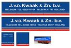 Vrachtauto decal 1:50 J.v d Kwaak ( huiftrailer ) type 3, Hobby en Vrije tijd, Modelauto's | 1:50, Verzenden, Nieuw, Bus of Vrachtwagen
